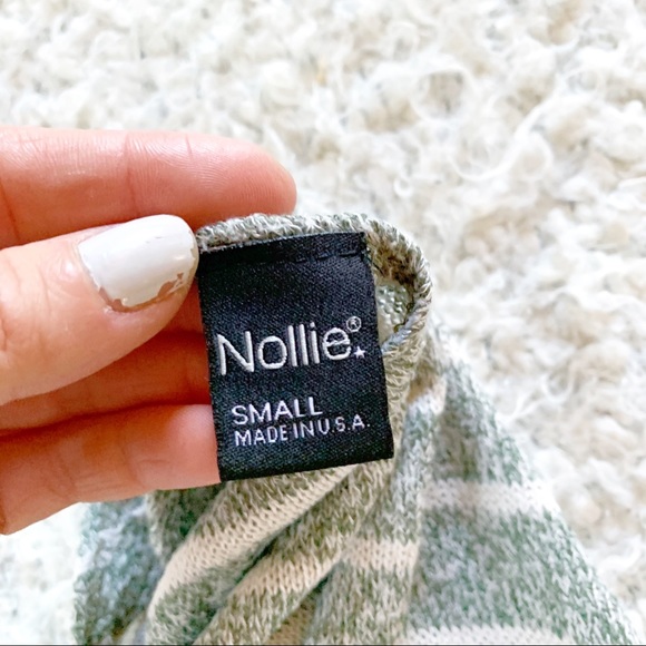 Pacsun Nollie Green Ivory Knit Striped Swing Tank - Picture 2 of 5